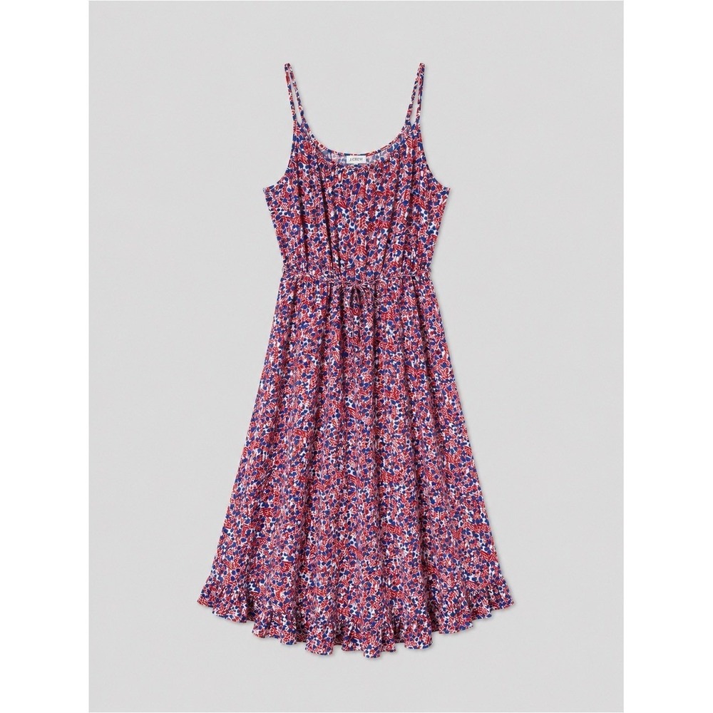 J Crew Floral Midi Dress Size 4 Ruffle Feminine Garden Party Coquette Wedding